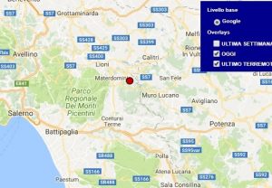 Terremoto oggi Campania 25 novembre 2017, scossa M 2.1 provincia di Salerno - Dati Ingv
