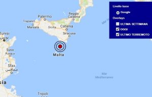 Terremoto oggi Sicilia, 9 dicembre 2017, scossa M 2.9 costa ragusana - Dati Ingv