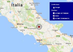 Terremoto oggi Molise 26 dicembre 2017, scossa M 2.7 provincia di Isernia - Dati Ingv