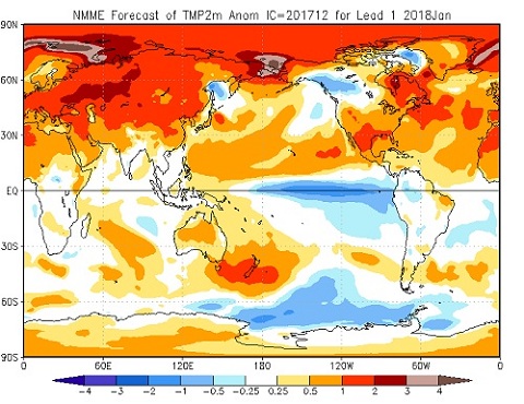 Tendenza meteo gennaio 2018 -cpc.ncep.noaa.gov