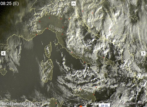 Tempo ancora instabile con piogge e neve sull'Italia - sat24.com