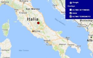Terremoto oggi Lazio 1 gennaio 2018, scossa M 2.2 provincia di Rieti - Dati Ingv