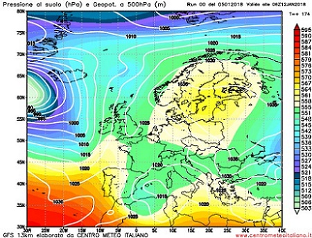 Prossima settimana braccio di ferro tra anticiclone scandinavo e flusso atlantico
