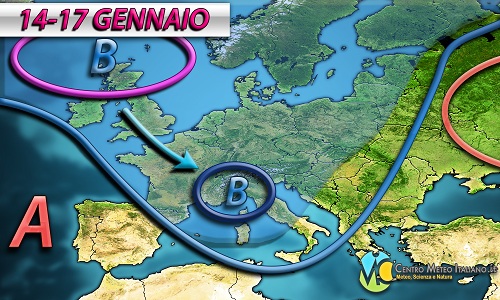 Tendenza meteo 14-17 gennaio 2018