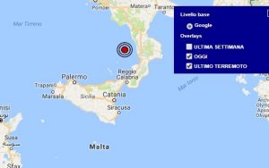 Terremoto oggi Calabria 9 gennaio 2018, scossa M 2.4 Tirreno meridionale - Dati Ingv