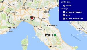 Terremoto oggi Emilia Romagna 10 gennaio 2018, scossa M 2.4 provincia di Parma - Dati Ingv