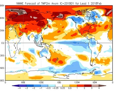 Tendenza meteo Febbraio 2018 - cpc.ncep.noaa.gov