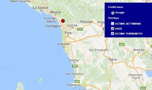 Terremoto oggi Toscana 31 gennaio 2018, scossa M 2.1 provincia di Lucca - Dati Ingv