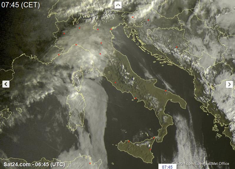 METEO oggi 16 febbraio: tempo stabile ma con nuvolosità in aumento - sat24.com