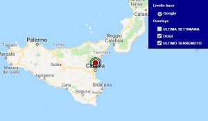 Terremoto oggi Sicilia 20 febbraio 2018, scossa M 2.4 provincia di Catania - Dati Ingv