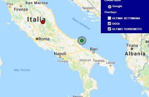 Terremoto oggi Puglia 28 febbraio 2018, scossa M 2.3 provincia di Foggia - Dati Ingv
