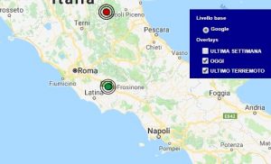 Terremoto oggi Lazio 22 marzo 2018, scossa M 2.5 provincia di Frosinone - Dati Ingv