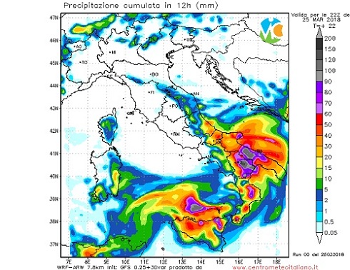 Maltempo intenso al Sud Italia nelle prossime ore Maltempo intenso al Sud Italia nelle prossime ore