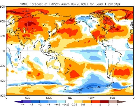 Tendenza meteo Aprile 2018 - cpc.ncep.noaa.gov