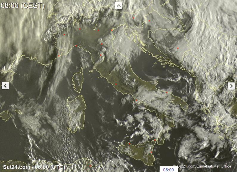 Condizioni meteo ancora instabili sull'Italia con piogge al pomeriggio - sat24.com Condizioni meteo ancora instabili sull'Italia con piogge al pomeriggio - sat24.com