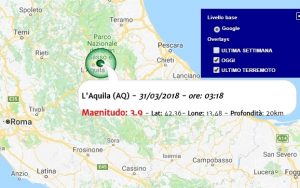 Terremoto oggi Abruzzo 31 marzo 2018, scossa M 3.9 avvertita a L'Aquila - Dati Ingv