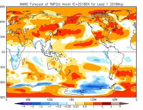 Tendenza meteo maggio 2018 - cpc.ncep.noaa.gov