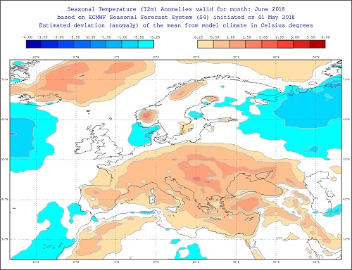Anomalie temperatura giugno 2018 - effis.jrc.ec.europa.eu