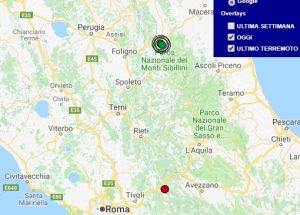 Terremoto oggi Marche 8 maggio 2018, scossa M 2.5 provincia di Macerata - Dati Ingv