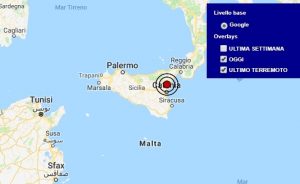 Terremoto oggi Sicilia 12 maggio 2018, scossa M 2.9 provincia di Catania - Dati Ingv