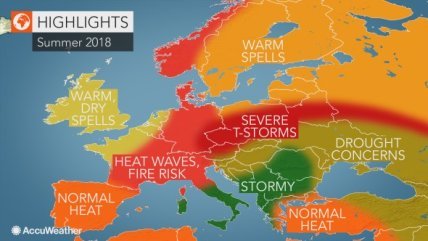 Tendenza meteo estate 2018 secondo accuweather.com