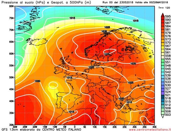 Anticiclone sull'Italia fino alla fine di maggio?