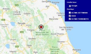 Terremoto oggi Marche, 25 maggio 2018, scossa M 2.4 provincia di Macerata - Dati Ingv