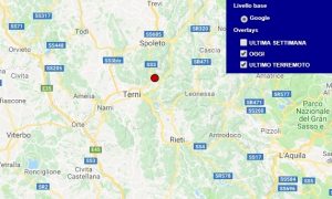 Terremoto oggi Umbria 1 giugno 2018, scossa M 2.0 provincia di Terni - Dati Ingv