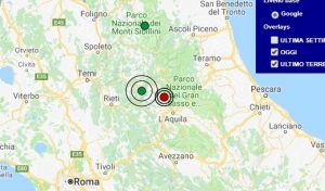 Terremoto oggi Lazio 4 giugno 2018, scossa M 3.1 provincia di Rieti - Dati Ingv