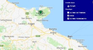 Terremoto oggi Puglia 6 giugno 2018, scossa M 2.3 provincia di Foggia - Dati Ingv