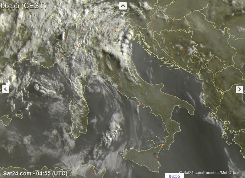 Temporali anche intensi al Nord, più stabile al Centro-Sud - sat24.com