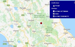 Terremoto oggi Lazio 12 giugno 2018, scossa M 2.0 provincia di Rieti - Dati Ingv