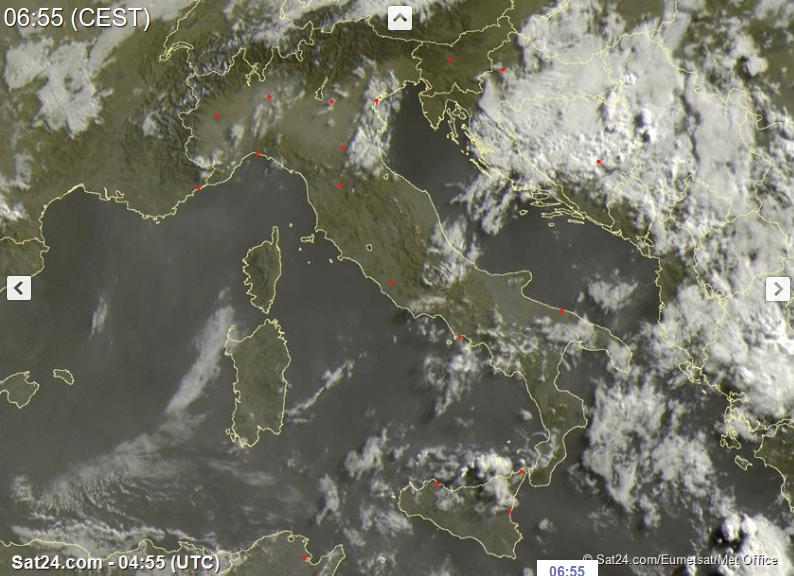 Sole prevalente sull'Italia, locali temporali pomeridiani - sat24.com Sole prevalente sull'Italia, locali temporali pomeridiani - sat24.com