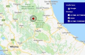 Terremoto oggi Lazio 22 giugno 2018, scossa M 2.8 provincia di Rieti - Dati Ingv