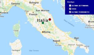 Terremoto oggi Umbria 30 giugno 2018, scossa M 2.1 provincia di Perugia - Dati Ingv