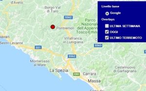 Terremoto oggi Toscana 11 luglio 2018, scossa M 2.0 provincia di Massa - Dati Ingv