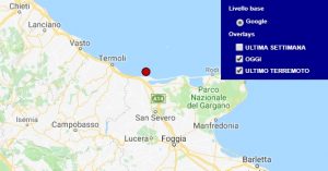 Terremoto oggi Puglia 13 luglio 2018, scossa M 2.1 costa garganica - Dati Ingv