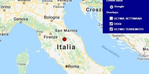 Terremoto oggi Umbria, 23 luglio 2018, scossa M 2.0 provincia di Perugia - Dati Ingv