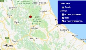 Terremoto oggi Abruzzo 24 luglio 2018, scossa M 2.0 provincia de l'Aquila - Dati Ingv