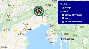 Terremoto oggi Friuli Venezia Giulia, 11 agosto 2018, scossa M 3.9 avvertita in provincia di Udine - Dati Ingv