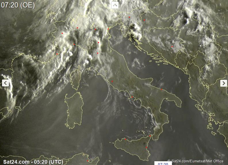 Maltempo al Nord Italia con temporali anche intensi - sat24.com