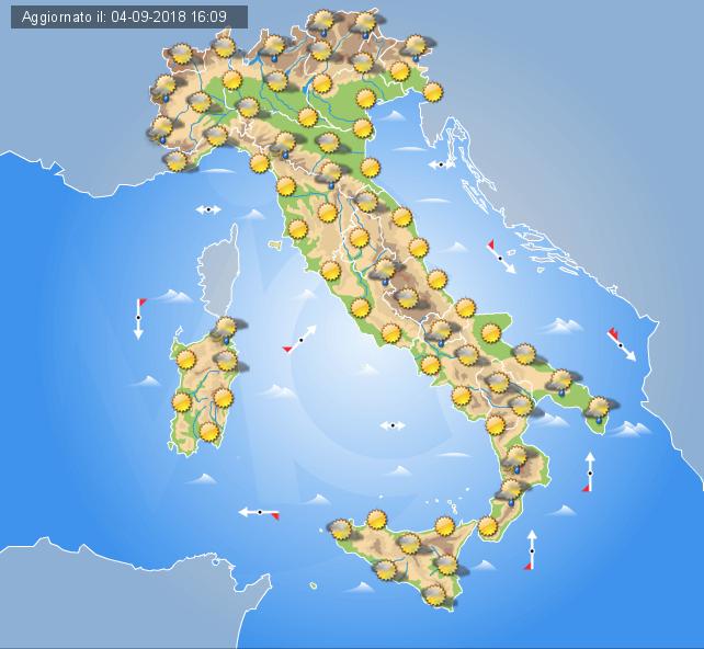 Previsioni meteo domani 5 settembre 2018
