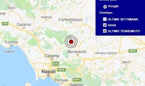 Terremoto oggi Campania 5 settembre 2018, scossa M 2.8 provincia di Benevento - Dati Ingv