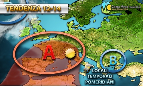 Tendenza meteo 10-14 settembre, sole e caldo in aumento