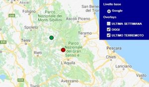 Terremoto oggi Abruzzo 7 settembre 2018, scossa M 2.2 provincia de L'Aquila - Dati Ingv
