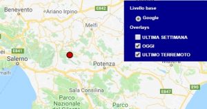 Terremoto oggi Basilicata 11 settembre 2018, scossa M 2.2 provincia di Potenza - Dati Ingv