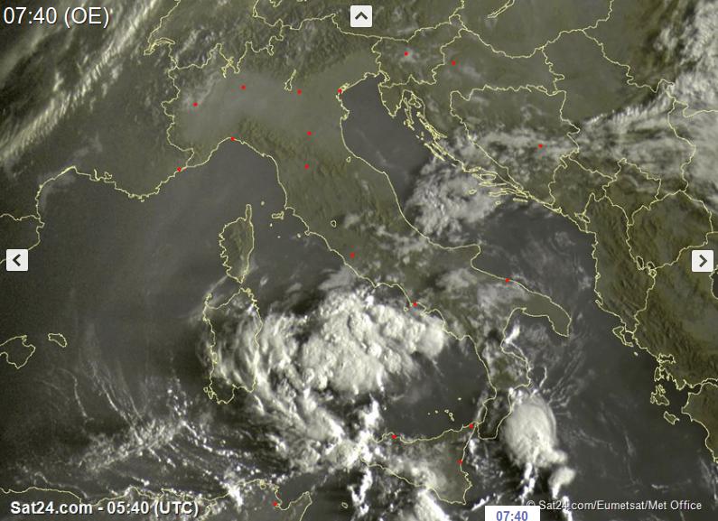 Tempo instabile specie al Sud Italia con temporali anche intensi - sat24.com Tempo instabile specie al Sud Italia con temporali anche intensi - sat24.com
