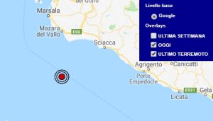 Terremoto oggi Sicilia 21 settembre 2018, scossa M 2.3 costa siciliana - Dati Ingv