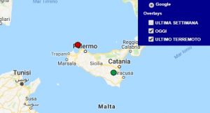 Terremoto oggi Sicilia 22 settembre 2018, scossa M 2.1 provincia di Catania - Dati Ingv
