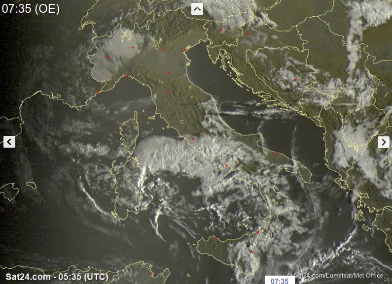 Temperature in calo e residue piogge o temporali al Sud - sat24.com Temperature in calo e residue piogge o temporali al Sud - sat24.com